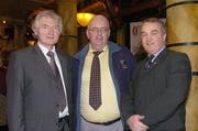 18 February 2004; Pictured at the launch of the Paidi O Se Football Weekend are , from left, John O'Connor, Secretary, Kerry County Board, John Foley, from Dingle, and Nickey Brennan, Chairman, Leinster Council. The Burlington Hotel, Dublin. Picture credit; Brian Lawless / SPORTSFILE *EDI*