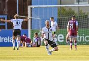 21 June 2021; Chris Shields of Dundalk celebrates his side's first goal, scored by team-mate Michael Duffy, during the SSE Airtricity League Premier Division match between Drogheda United and Dundalk at Head in the Game Park in Drogheda, Louth. Photo by Piaras Ó Mídheach/Sportsfile