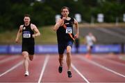 25 June 2021; Thomas Anthony Pitkin of Clonliffe Harriers AC, Dublin, on his way to winning his heat in the Men's 400m during day one of the Irish Life Health National Senior Championships at Morton Stadium in Santry, Dublin. Photo by Sam Barnes/Sportsfile