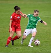 26 June 2021; Becky Cassin of Cork City in action against Noelle Murray of Shelbourne during the SSE Airtricity Women's National League match between Shelbourne and Cork City at Tolka Park in Dublin. Photo by Ramsey Cardy/Sportsfile