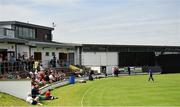 27 June 2021; William McClintock of North West Warriors returns to the clubhouse after being bowled out during the Cricket Ireland InterProvincial Trophy 2021 match between North West Warriors and Leinster Lightning at Bready Cricket Club in Magheramason, Tyrone. Photo by Harry Murphy/Sportsfile