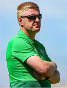 27 June 2021; Bray Wanderers manager Justin Gleeson  during the EA SPORTS Women's National U19 League match between Bray Wanderers and Peamount United at Carlisle Grounds in Bray, Wicklow. Photo by Michael P Ryan/Sportsfile