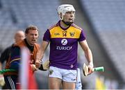3 July 2021; Rory O'Connor of Wexford celebrates scoring a point, from near the Cusack Stand sideline, as Wexford selector JJ Doyle looks on, during the Leinster GAA Hurling Senior Championship Semi-Final match between Kilkenny and Wexford at Croke Park in Dublin. Photo by Piaras Ó Mídheach/Sportsfile