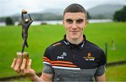 6 July 2021; Sean O'Shea of Kerry with his PwC GAA / GPA Player of the Month award in Football for June 2021 at Fr Breen Park in Kenmare, Kerry. Photo by Brendan Moran/Sportsfile