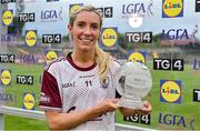 9 July 2021; TG4 Player of the Match Megan Glynn of Galway with her trophy after the TG4 Ladies Football All-Ireland Championship Group 4 Round 1 match between Galway and Kerry at Cusack Park in Ennis, Clare. Photo by Brendan Moran/Sportsfile