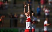 10 July 2021; Mark Doherty of Derry celebrates after the 2020 Electric Ireland GAA Football All-Ireland Minor Championship Semi-Final match between Meath and Derry at Páirc Esler in Newry, Down. Photo by Eóin Noonan/Sportsfile