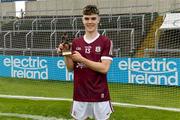 10 July 2021; Liam Collins of Galway with the Man of the Match award for his major performance in the 2020 Electric Ireland GAA Hurling All-Ireland Minor Championship Final match between Kilkenny and Galway at MW Hire O'Moore Park in Portlaoise, Laois. Photo by Matt Browne/Sportsfile