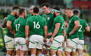 10 July 2021; Ireland captain James Ryan, centre, speaks to his team-mates during the International Rugby Friendly match between Ireland and USA at the Aviva Stadium in Dublin. Photo by Brendan Moran/Sportsfile