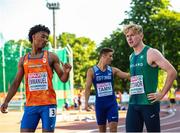 17 July 2021; Diarmuid O'Connor of Ireland after competing in the Men’s Decathlon 100 metre heats during day three of the European Athletics U20 Championships at the Kadriorg Stadium in Tallinn, Estonia. Photo by Marko Mumm/Sportsfile