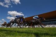 17 July 2021; John The Baptist, with Mark Enright up, right, on their way to winning the Juddmonte Farms Expert Eye Irish EBF Maiden at The Curragh Racecourse in Kildare. Photo by David Fitzgerald/Sportsfile