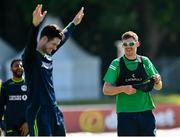 18 July 2021; Craig Young, right, and George Dockrell during a Cricket Ireland training session at Malahide Cricket Club in Dublin. Photo by Harry Murphy/Sportsfile