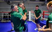 22 June 2021; Coach John Conlan and high performance director Bernard Dunne during a Tokyo 2020 Team Ireland Announcement for Boxing in the Sport Ireland Institute at the Sport Ireland Campus in Dublin.  Photo by Brendan Moran/Sportsfile