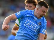 22 July 2021; Fionn Murray of Dublin celebrates after scoring the second goal during the EirGrid Leinster GAA Football U20 Championship Final match between Dublin and Offaly at MW Hire O'Moore Park in Portlaoise, Laois. Photo by Matt Browne/Sportsfile