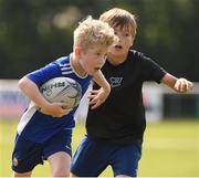 23 July 2021; Jack Moore, age 10, in action during the Bank of Ireland Leinster Rugby Summer Camp at Portlaoise RFC in Portlaoise, Laois. Photo by Matt Browne/Sportsfile
