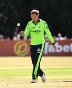 24 July 2021; Ben White of Ireland making his debut during the Men's T20 International match between Ireland and South Africa at Stormont in Belfast. Photo by David Fitzgerald/Sportsfile