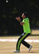 24 July 2021; Mark Adair of Ireland catches out Temba Bavuma of South Africa during the Men's T20 International match between Ireland and South Africa at Stormont in Belfast. Photo by David Fitzgerald/Sportsfile