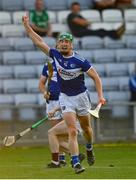 24 July 2021; Ross King of Laois claims a point during the Allianz Hurling League Division 1 Relegation Play-off match between Laois and Westmeath at MW Hire O'Moore Park in Portlaoise, Co Laois. Photo by Harry Murphy/Sportsfile