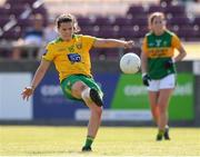 24 July 2021; Geraldine McLaughlin of Donegal scores a point from a free during the TG4 All-Ireland Senior Ladies Football Championship Group 4 Round 3 match between Donegal and Kerry at Tuam Stadium in Galway. Photo by Matt Browne/Sportsfile
