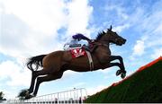 28 July 2021; Glory For Molly, with Gearoid Brouder up, clear the last on their first time round during the Irish Stallion Farms EBF Mares Handicap hurdle on day three of the Galway Races Summer Festival at Ballybrit Racecourse in Galway. Photo by David Fitzgerald/Sportsfile