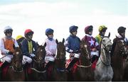 28 July 2021; Runners and riders make their way to the startline prior to the Tote+ At Tote.ie Maiden Hurdle during day three of the Galway Races Summer Festival at Ballybrit Racecourse in Galway. Photo by David Fitzgerald/Sportsfile