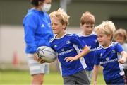 29 July 2021; Josh Wilson, age 8, in action during the Bank of Ireland Leinster Rugby Summer Camp at Westmanstown RFC in Dublin. Photo by Matt Browne/Sportsfile