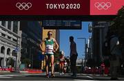7 August 2021; Fionnuala McCormack of Ireland reacts after finishing 25th in the women's marathon at Sapporo Odori Park on day 15 during the 2020 Tokyo Summer Olympic Games in Sapporo, Japan. Photo by Ramsey Cardy/Sportsfile