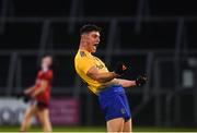 7 August 2021; Jason Doory of Roscommon celebrates at the final whistle following the EirGrid GAA All-Ireland Football U20 Championship semi-final match between Roscommon and Down at Kingspan Breffni Park in Cavan. Photo by David Fitzgerald/Sportsfile