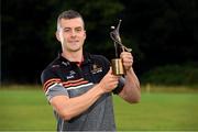 10 August 2021; Jamie Barron of Waterford with his PwC GAA/GPA Hurler of the Month award for July at his home club The Nire-Fourmilewater GAA in Ballymacarbry, Waterford. Photo by Matt Browne/Sportsfile