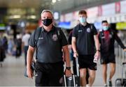 10 August 2021; Bohemians manager Keith Long at Dublin Airport prior to his side's departure to Greece for their UEFA Europa Conference League third qualifying round second leg match against PAOK. Photo by Seb Daly/Sportsfile