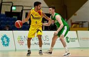 10 August 2021; Dot Marti Baez of Andorra in action against Christopher Fulton of Ireland during the FIBA Men’s European Championship for Small Countries day one match between Andorra and Ireland at National Basketball Arena in Tallaght, Dublin. Photo by Eóin Noonan/Sportsfile