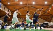 11 August 2021; Alex Peral Serra of Andorra in action against Lorenzo Liberti of San Marino during the FIBA Men’s European Championship for Small Countries day two match between San Marino and Andorra at National Basketball Arena in Tallaght, Dublin. Photo by Eóin Noonan/Sportsfile