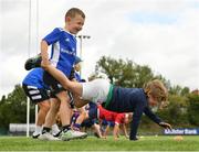 13 August 2021; Participants in action during the Bank of Ireland Leinster Rugby Summer Camp at Clontarf Rugby Club in Dublin. Photo by Seb Daly/Sportsfile