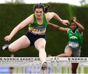 14 August 2021; Niamh McCorry from Annalee AC, Cavan, on her way to winning the girls under-19 100m Hurdles during day six of the Irish Life Health National Juvenile Track & Field Championships at Tullamore Harriers Stadium in Tullamore, Offaly. Photo by Matt Browne/Sportsfile