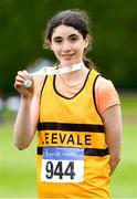 14 August 2021; Maeve Fleming from Leevale AC, Cork, after winning the under-16 High Jump during day six of the Irish Life Health National Juvenile Track & Field Championships at Tullamore Harriers Stadium in Tullamore, Offaly. Photo by Matt Browne/Sportsfile