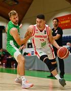 14 August 2021; Thomas Yome of Gibraltar in action against Sean Flood of Ireland during the FIBA Men’s European Championship for Small Countries day four match between Gibraltar and Ireland at National Basketball Arena in Tallaght, Dublin. Photo by Eóin Noonan/Sportsfile