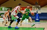 14 August 2021; Jordan Blount of Ireland in action against Lucas Perez of Gibraltar during the FIBA Men’s European Championship for Small Countries day four match between Gibraltar and Ireland at National Basketball Arena in Tallaght, Dublin. Photo by Eóin Noonan/Sportsfile