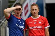 15 August 2021; Cork goalkeeper Martina O'Brien and Ashling Hutchings after the TG4 All-Ireland Senior Ladies Football Championship Semi-Final match between Cork and Meath at Croke Park in Dublin. Photo by Ray McManus/Sportsfile