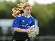 18 August 2021; Lorna King, age 10, in action during the Bank of Ireland Leinster Rugby Summer Camp at DLSP RFC in Kilternan, Dublin. Photo by Matt Browne/Sportsfile