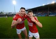 21 August 2021; Ben O’Connor, left, and Rory Sheahan of Cork celebrate following the 2021 Electric Ireland GAA Hurling All-Ireland Minor Championship Final match between Cork and Galway at Semple Stadium in Thurles, Tipperary. Photo by Stephen McCarthy/Sportsfile