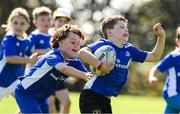 24 August 2021; Darragh O'Loughlin, age 7, in action during the Bank of Ireland Leinster Rugby Summer Camp at Cill Dara RFC in Kildare. Photo by Matt Browne/Sportsfile