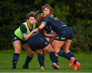 25 August 2021; Vic O’Mahony, left, and team-mates during a Leinster Rugby Womens training session at Kings Hospital in Lucan, Dublin. Photo by Harry Murphy/Sportsfile