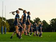 25 August 2021; Ciara Faulkner, left, and team-mates during a Leinster Rugby Womens training session at Kings Hospital in Lucan, Dublin. Photo by Harry Murphy/Sportsfile