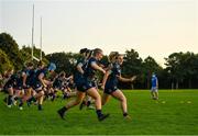 25 August 2021; Ciara Faulkner, centre, and team-mates during a Leinster Rugby Womens training session at Kings Hospital in Lucan, Dublin. Photo by Harry Murphy/Sportsfile