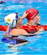 30 August 2021; Nicole Turner of Ireland, left, and Eleanor Robin of Great Britain after the Women's S6 50 metre butterfly final at the Tokyo Aquatic Centre on day six during the Tokyo 2020 Paralympic Games in Tokyo, Japan. Photo by Sam Barnes/Sportsfile