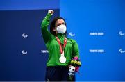30 August 2021; Nicole Turner of Ireland with her silver medal after competing in the Women's S6 50 metre butterfly final at the Tokyo Aquatic Centre on day six during the Tokyo 2020 Paralympic Games in Tokyo, Japan. Photo by David Fitzgerald/Sportsfile