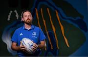 30 August 2021; Head coach Phil De Barra during a Leinster Rugby Women’s Press Conference at Leinster HQ in Belfield, Dublin. Photo by Harry Murphy/Sportsfile