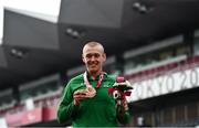 31 August 2021; Gary O'Reilly of Ireland with his bronze medal after competing in the Men's H5 Time Trial at the Fuji International Speedway on day seven during the Tokyo 2020 Paralympic Games in Shizuoka, Japan. Photo by David Fitzgerald/Sportsfile
