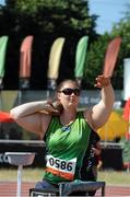 21 July 2013; Team Ireland’s Orla Barry, from Ladysbridge, Cork, competing in the Women’s Shot Put – F55/56/57 final. 2013 IPC Athletics World Championships, Stadium Parilly, Lyon, France. Picture credit: John Paul Thomas / SPORTSFILE