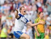 21 July 2013; Monaghan captain Owen Lennon celebrates at the final whistle. Ulster GAA Football Senior Championship Final, Donegal v Monaghan, St Tiernach's Park, Clones, Co. Monaghan. Picture credit: Daire Brennan / SPORTSFILE