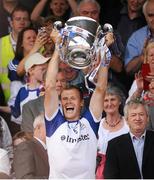 21 July 2013; Owen Lennon, Monaghan, lifts the Anglo-Celt cup. Ulster GAA Football Senior Championship Final, Donegal v Monaghan, St Tiernach's Park, Clones, Co. Monaghan. Picture credit: Daire Brennan / SPORTSFILE